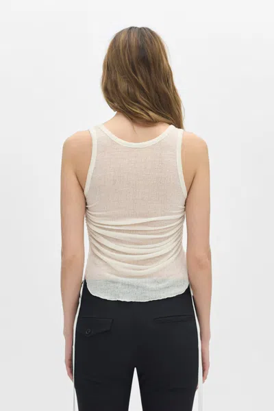 Ann Demeulemeester Mara Wrinkled Cropped Tank Top In White