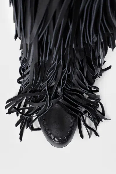 Ann Demeulemeester Aala Soft Fringe Boots In Multi