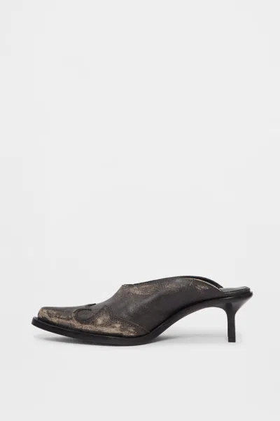 Ann Demeulemeester Beate Western-stitched Mules In Black