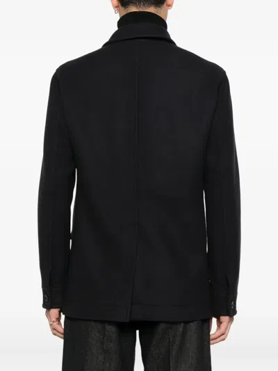 Tom Ford Four Pocket Collared Twill Jacket In Black