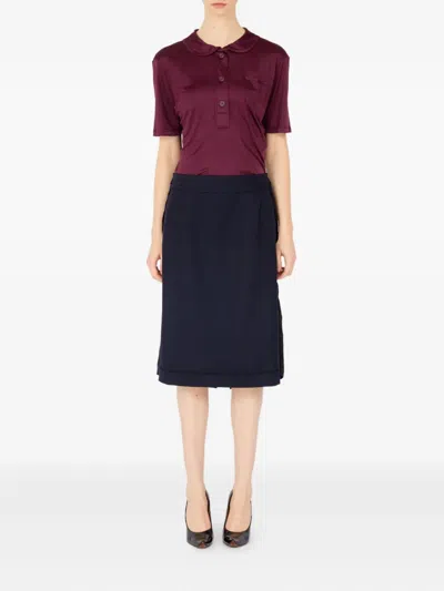 Maison Margiela Blue Skirt With Satin Side Panels In Blue