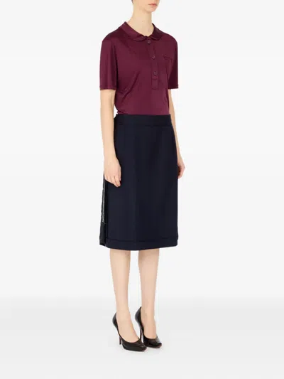 Maison Margiela Blue Skirt With Satin Side Panels In Blue