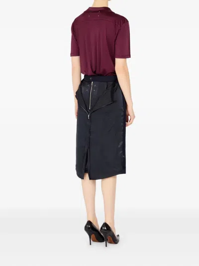 Maison Margiela Blue Skirt With Satin Side Panels In Blue