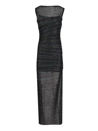 Missoni Sleeveless Long Dress Boat Neck Dresses Multicolor In Black