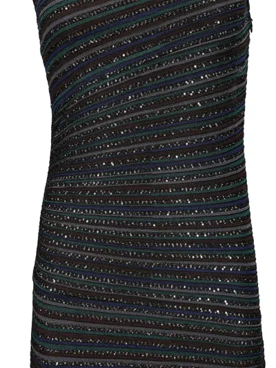 Missoni Sleeveless Long Dress Boat Neck Dresses Multicolor In Black