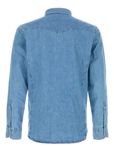 Tom Ford Cotton Denim Shirt In Blue