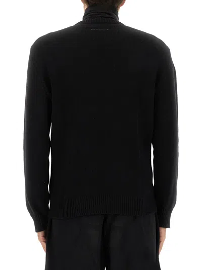 Mm6 Maison Margiela Relaxed Fit Sweater With Tape Detail In Black