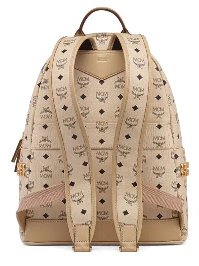Mcm Stark Side Studs Backpack In Visetos In Neutral