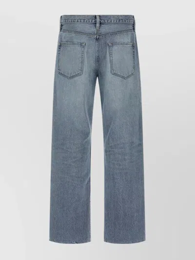 Fear Of God Straight Leg Distressed Denim Trousers With Pockets In Animal Print