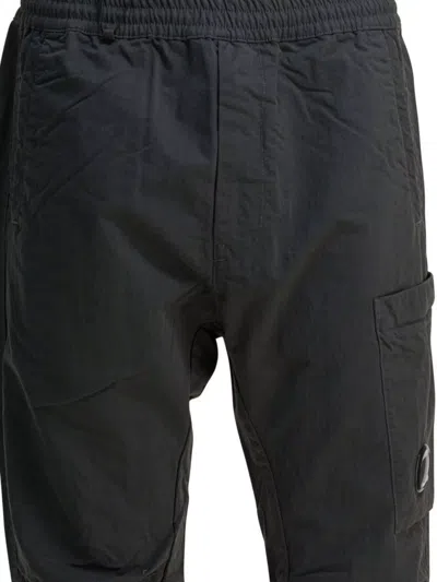 C.p. Company Utility Trousers Featuring Elastic Elements In Black