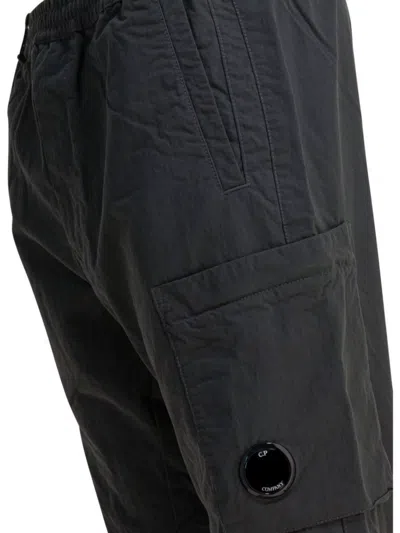 C.p. Company Utility Trousers Featuring Elastic Elements In Black