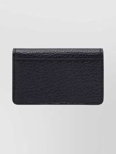 Maison Margiela Compact Rectangular Cardholder Featuring Textured Finish In Blue