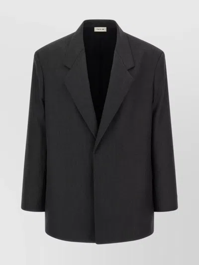 Fear Of God Tailored Single Button Blazer With Notched Lapel In Black
