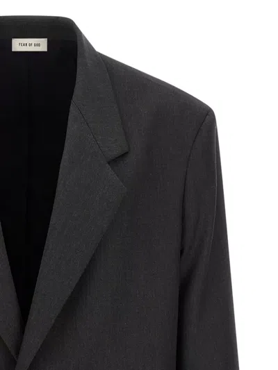 Fear Of God Tailored Single Button Blazer With Notched Lapel In Black