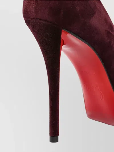 Christian Louboutin Stylish Pointed Toe Suede Pumps In Burgundy