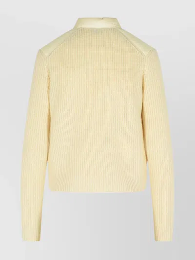 Moncler Padded Cardigan Sweaters And Cardigans White In Yellow
