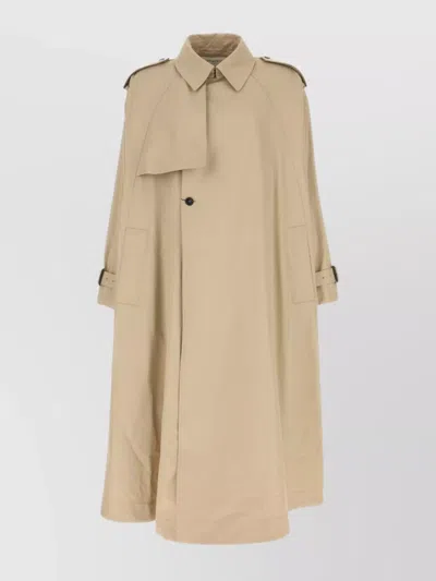Saint Laurent Single-breasted Trench Coat Featuring Storm Flap In Neutral