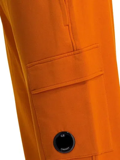 C.p. Company C.p.company Diagonal Raised Fleece Sweatpants In Orange