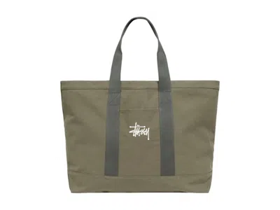 Pre-owned Stussy Canvas Extra Large Tote Bag In Green
