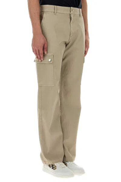 Burberry Straight-leg Garment-dyed Cotton-twill Cargo Trousers In Heron