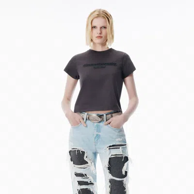 Alexander Wang Embossed Logo T-shirt In Black