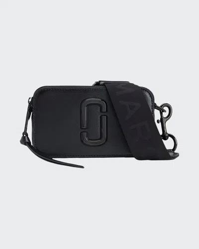 Marc Jacobs Snapshot Dtm Saffiano Leather Crossbody Bag In Black