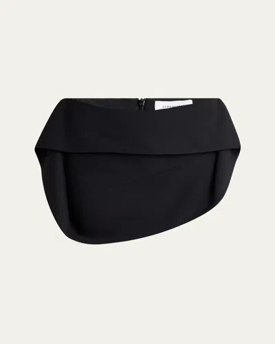 Ferragamo Wool Faille Micro Skirt In Black