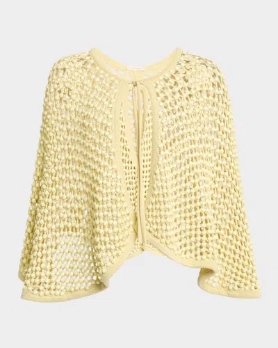 Diotima Crystal Net Knit Capelet In Yellow