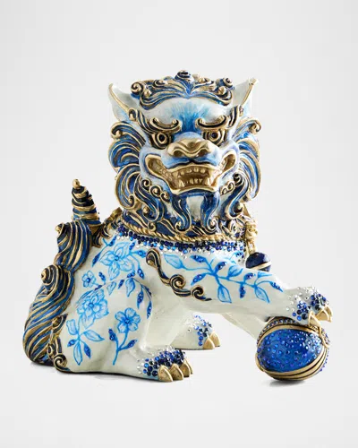 Jay Strongwater Shi Foo Dog Chinoiserie Figurine In Multi