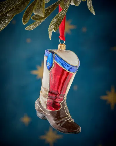 Joy To The World Collectibles Neiman Marcus Cowboy Boot Christmas Ornament In Multi