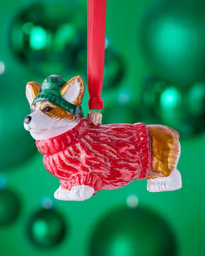 Joy To The World Collectibles Pembroke Welsh Corgi In Sweater & Knit Hat Christmas Ornament In Multi