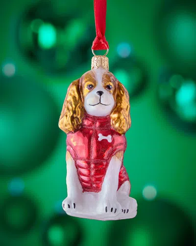 Joy To The World Collectibles Cavalier King Blenheim In Puffer Coat Christmas Ornament In Red