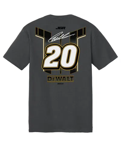 Joe Gibbs Racing Team Collection Men's Charcoal Christopher Bell Dewalt Tri-blend T-shirt In Gray