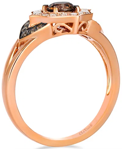 Le Vian Chocolate Diamond (0.55 Ct. T.w.) And Nude Diamond (0.20 Ct Ct. T.w.) Ring In 14k Strawberry Gold In Gold