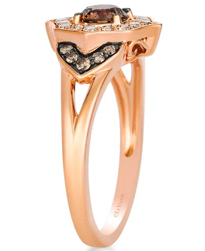 Le Vian Chocolate Diamond (0.55 Ct. T.w.) And Nude Diamond (0.20 Ct Ct. T.w.) Ring In 14k Strawberry Gold In Gold