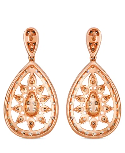Le Vian Nude Diamond (0.96 Ct. T.w.) And Chocolate Diamond ( 0.44 Ct. T.w.) Earrings In 14k Strawberry Gold In Gold