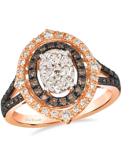 Le Vian Nude And Chocolate Diamond Ring (0.87 Ct. T. W.) In 14k Two Tone Gold In Gold