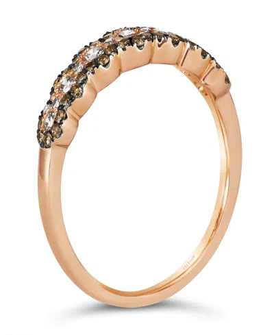 Le Vian Chocolate Diamond (.15 Ct. T.w.) & Nude Diamond (.43 Ct. T.w.) Patterned Ring In 14k Strawberry Gold In Gold