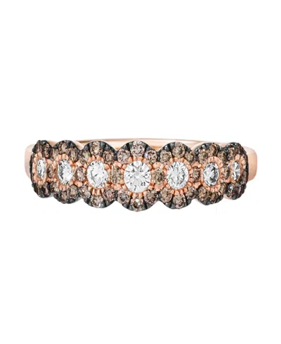 Le Vian Chocolate Diamond (.15 Ct. T.w.) & Nude Diamond (.43 Ct. T.w.) Patterned Ring In 14k Strawberry Gold In Gold