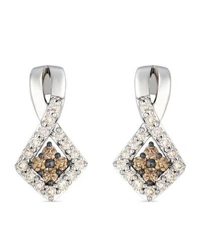 Le Vian Nude And Chocolate Diamond Drop Earrings ( 0.41 Ct. T.w.) In 14k Vanilla Gold In Metallic
