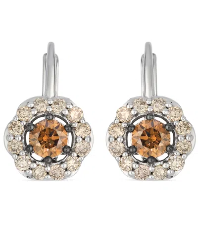 Le Vian Nude Diamond (0.41 Ct. T.w.) And Chocolate Diamond ( 0.46 Ct. T.w.) Earrings In 14k Vanilla Gold In Multi