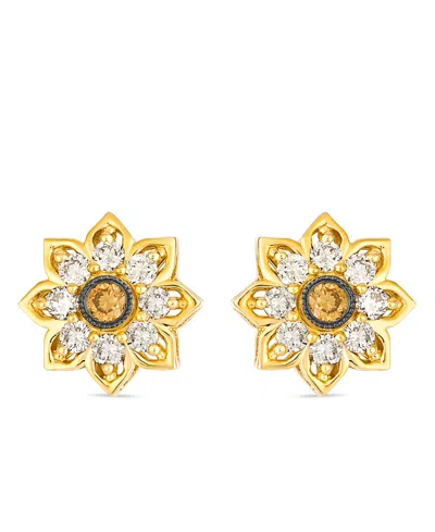 Le Vian Nude And Chocolate Diamond Stud Earrings (0.48 Ct. T.w.) In 14k Honey Gold In Gold