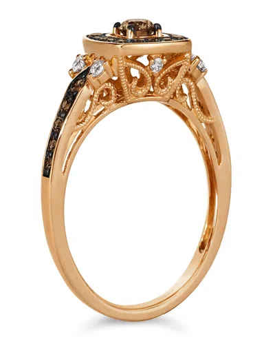 Le Vian Vanilla And Chocolate Diamond Ring (0.78 Ct. T.w.) In 14k Strawberry Gold In Multi