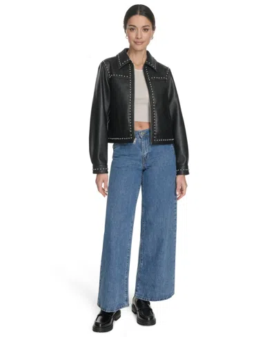 Levi's Faux Leather Studded Jacket In Black