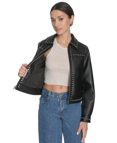 Levi's Faux Leather Studded Jacket In Black