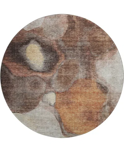 Dalyn Neo Washable No2 8'x8' Round Area Rug In Brown