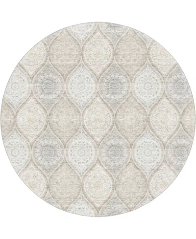 Dalyn Neo Washable No7 8'x8' Round Area Rug In Gray