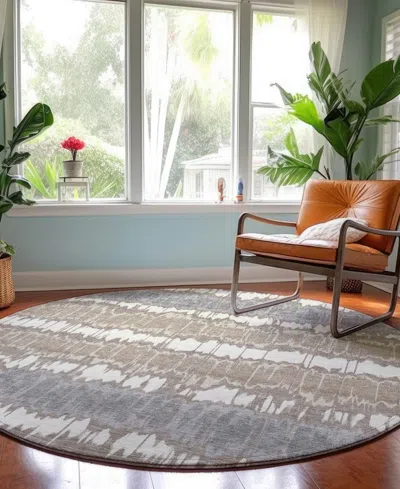 Dalyn Neo Washable No9 8'x8' Round Area Rug In Brown