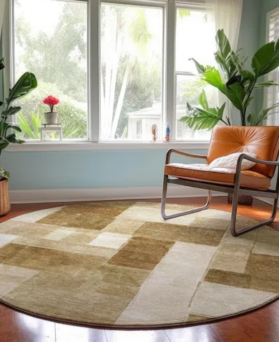 Dalyn Neo Washable No15 8'x8' Round Area Rug In Brown