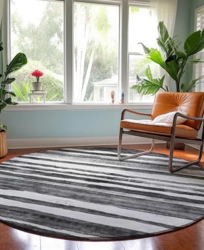 Dalyn Neo Washable No16 8'x8' Round Area Rug In Black